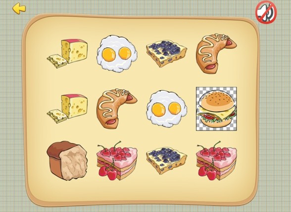 Foods and Sweets Classic Card Matching Game For Kids Image