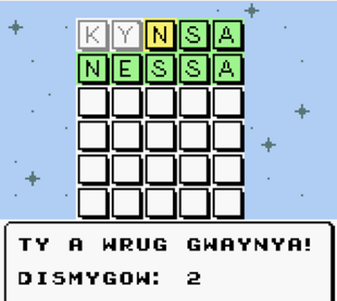 GB-Wordyl - Cornish Language (Game Boy) Image