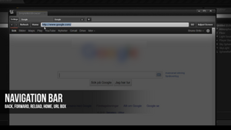 UE4 - Editor Web Browser Image