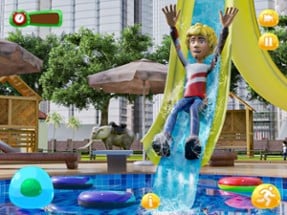 Uphill Water Slide Theme Park Image