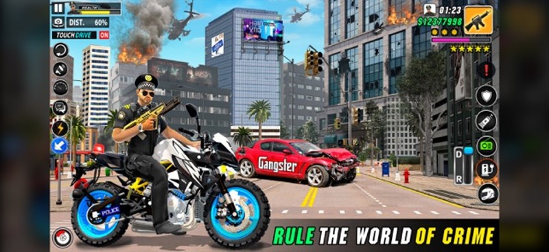 US Police Moto Bike Car Chase screenshot