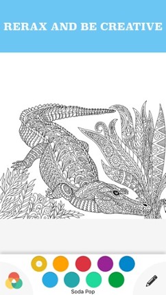 Animals Adult Coloring Book Pages for Anti-Stress Image