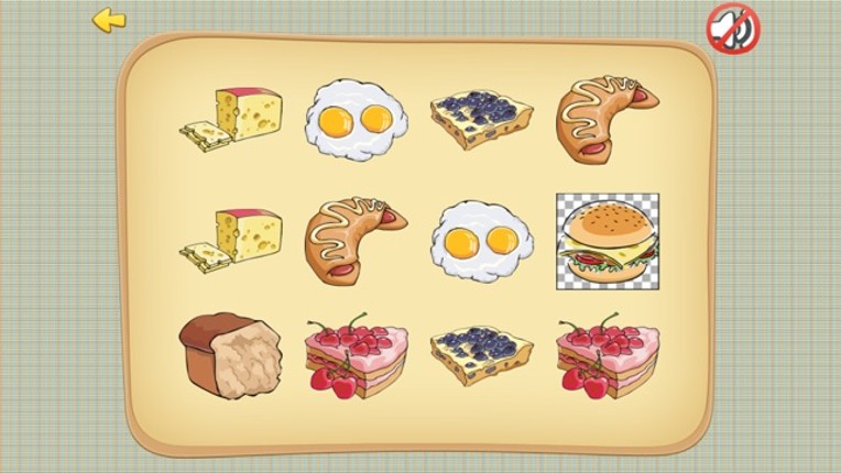 Foods and Sweets Classic Card Matching Game For Kids screenshot