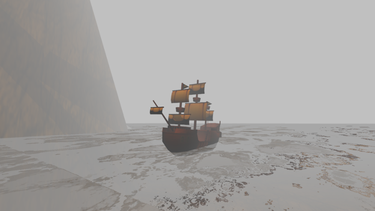 Pirate ship in fog Image