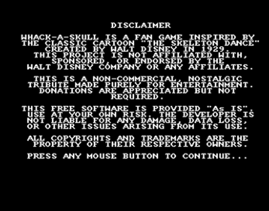 WHACK-A-SKULL for Commodore AMIGA 500 Image