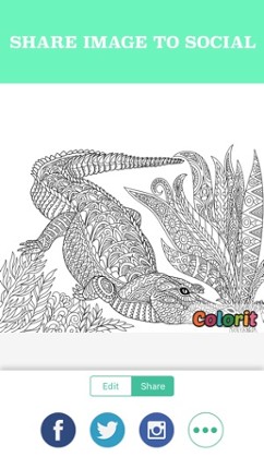 Animals Adult Coloring Book Pages for Anti-Stress Image