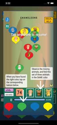 Chameleon Pattern Match Game screenshot