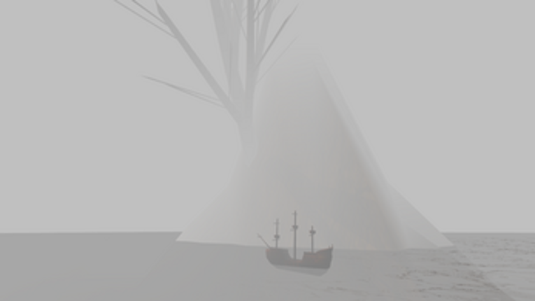 Pirate ship in fog Image
