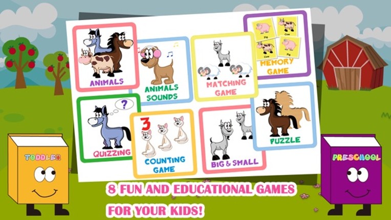Farm Animals Toddler Preschool FREE - All in 1 Educational Puzzle Games for Kids screenshot