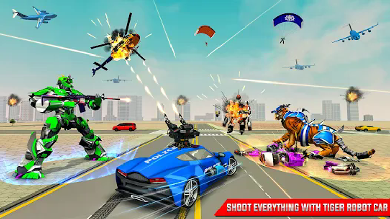 Police Tiger Robot Car Game 3D screenshot