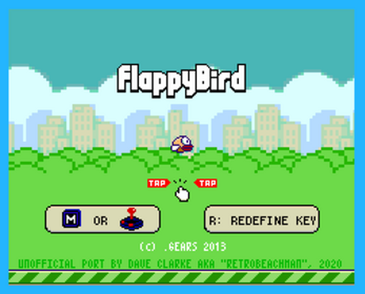 Flappy Bird - ZX Spectrum Next - in BASIC screenshot