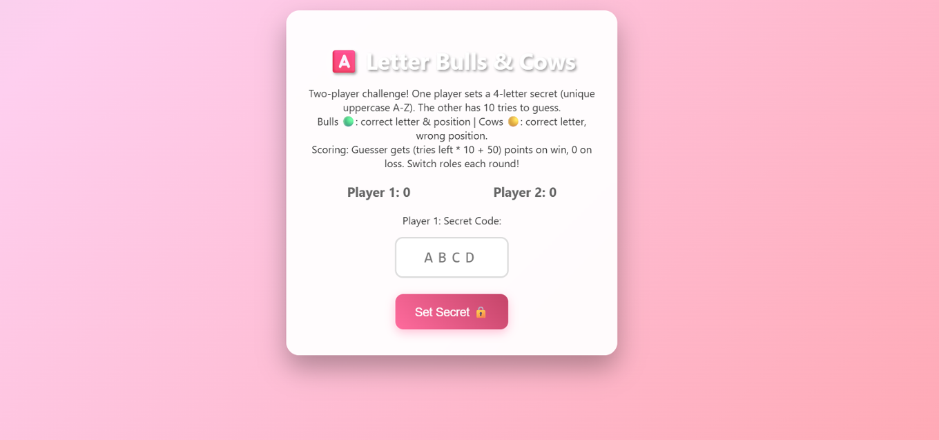 Games like Letter Bulls & Cows