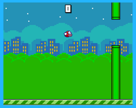 Flappy Bird - ZX Spectrum Next - in BASIC screenshot