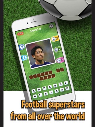 Guess who's the football players quiz app - Top footballer stars trivia game for real soccer fan screenshot