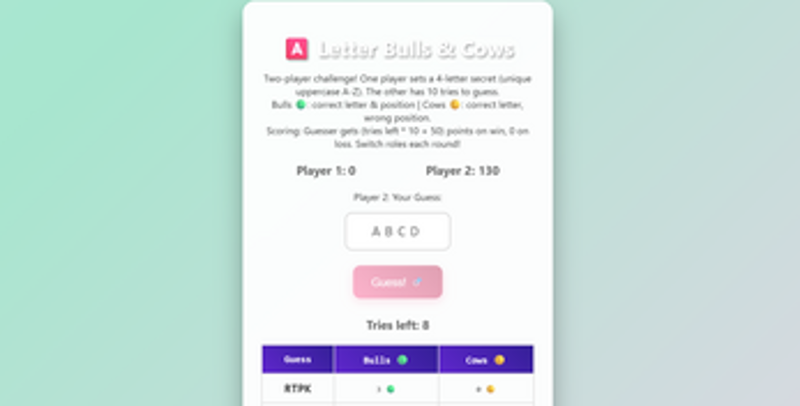 Letter Bulls & Cows Image