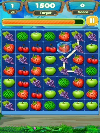 Link Smash Fruits Frenzy : Flowline of Spirit Jungle.Swipe Drawpipe Bump Puzzle screenshot