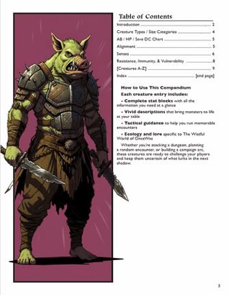 OnceWas Compendium of Creatures Image