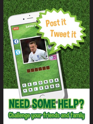 Guess who's the football players quiz app - Top footballer stars trivia game for real soccer fan screenshot