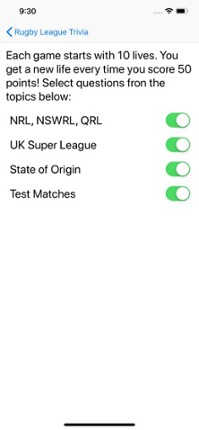 Rugby League Trivia screenshot