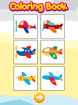 Airplane Coloring Book Games for Kids and Toddlers screenshot