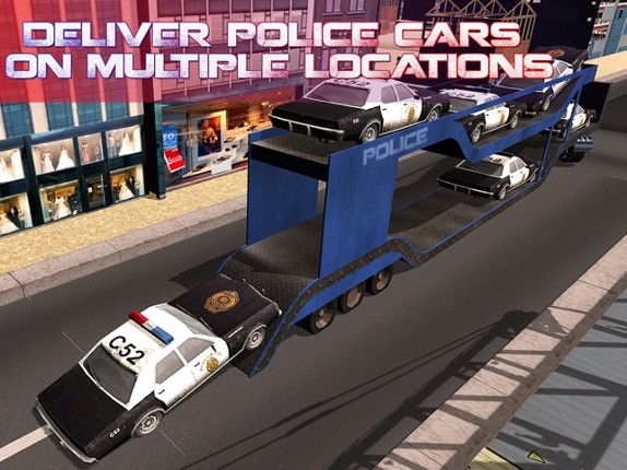 Police Car Transporter Truck – Drive lorry &amp; deliver cop vehicles screenshot
