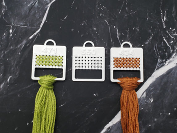 Floss Swatch Organizer - Decorative Cross Stitch Notion, Floss Drop, STL Digital Download screenshot