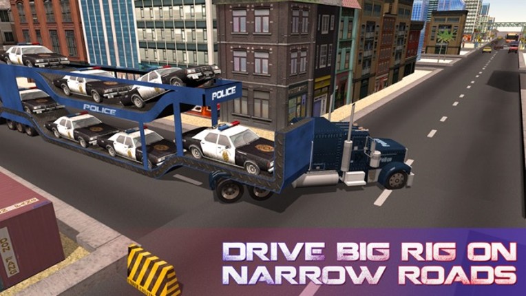 Police Car Transporter Truck – Drive lorry &amp; deliver cop vehicles screenshot