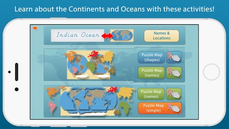 World Continents and Oceans - A Montessori Approach To Geography screenshot