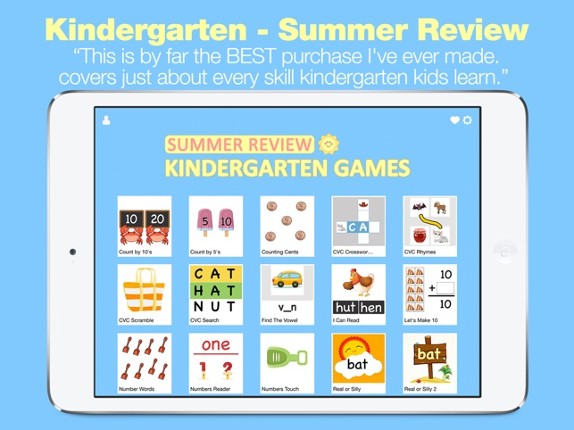 Kindergarten Learning Games - Summer Review for Math and Reading screenshot