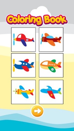 Airplane Coloring Book Games for Kids and Toddlers screenshot