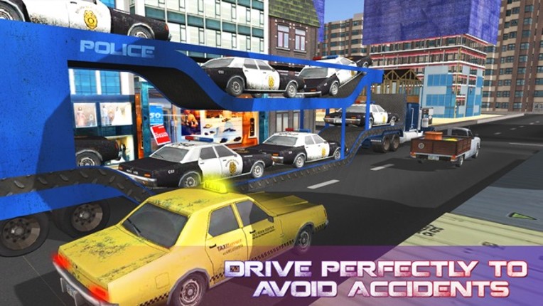 Police Car Transporter Truck – Drive lorry &amp; deliver cop vehicles screenshot