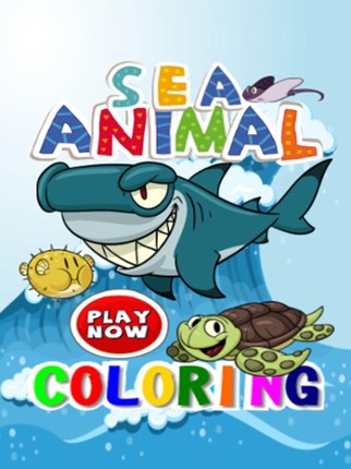 Sea animals shark turtle doodles coloring book kid screenshot